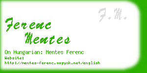 ferenc mentes business card